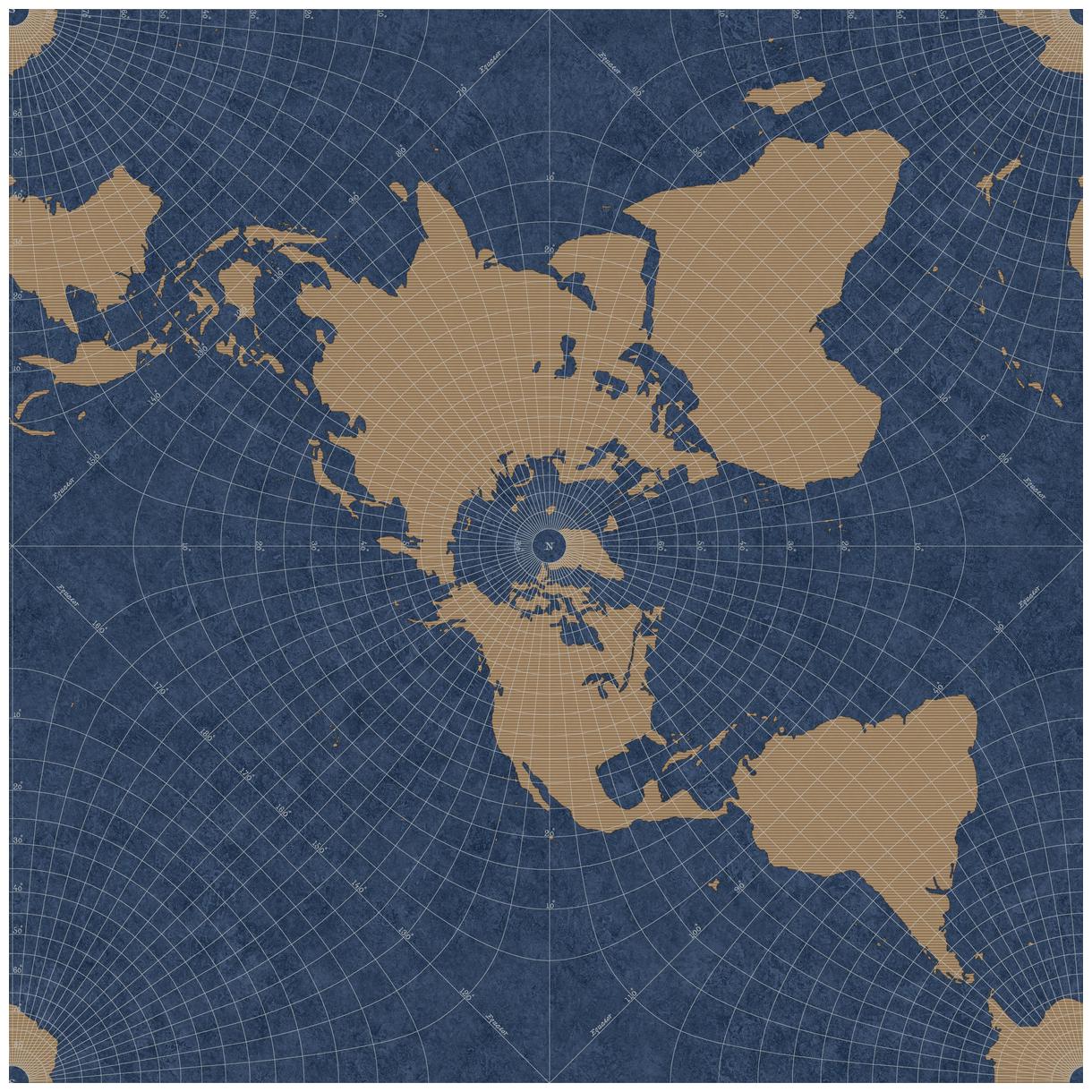 

York Wallcoverings HO3368 Maritime Map Wallpaper Tailored Collection Blue Tan