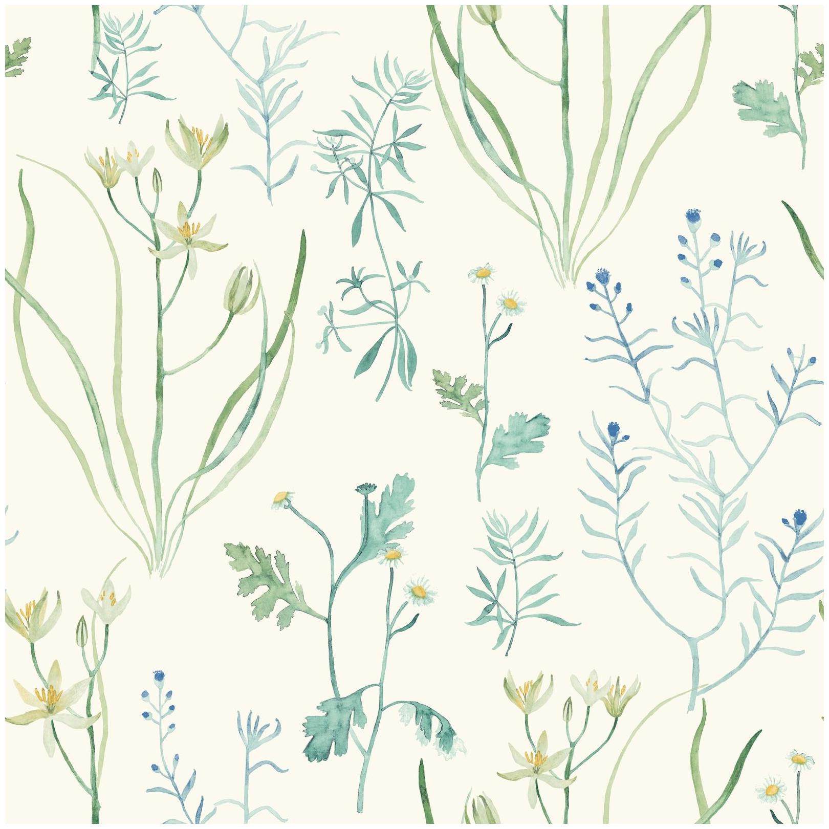 

York Wallcoverings NR1566 Norlander Alpine Botanical Wallpaper White