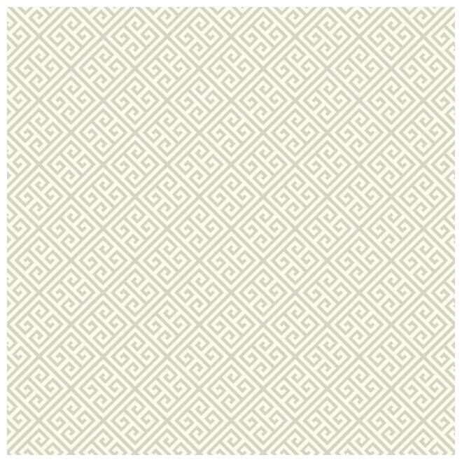 

York Wallcoverings Vibe EB2084 Carey Lind Vibe Greek Key Wallpaper silvery grey