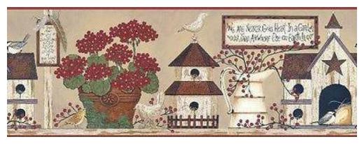 

York We are nearer Gods heart in a Garden (tan) Wallpaper Border - BG1605BD