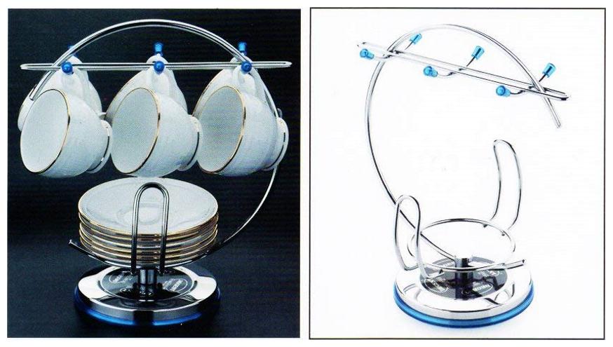 

Your Choice Descent Stainless Steel Cup and Saucer Stand can hold up to 6 Set of Cup and Saucer Excellent quality Sparkling Stainless steel