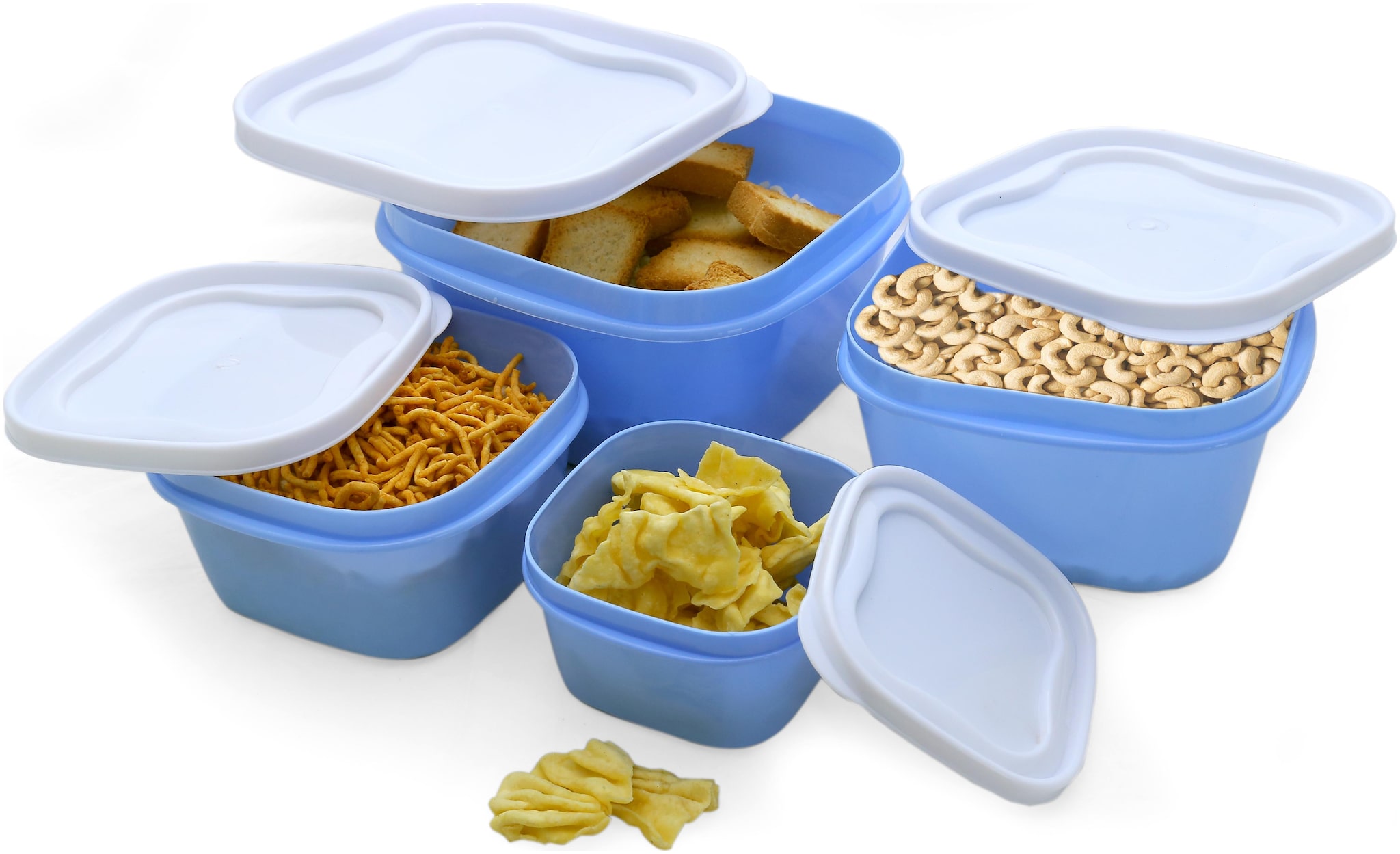

Your Choice 5000 ml Blue Plastic Container Set - Set of 4