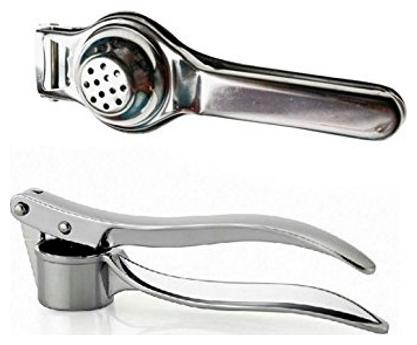 

Your Choice Twin Set Garlic Crusher and Lemon Squeezer with Bottle Opener Zinc Alloy and Stainless steel silver Mexican style handle for easy grip