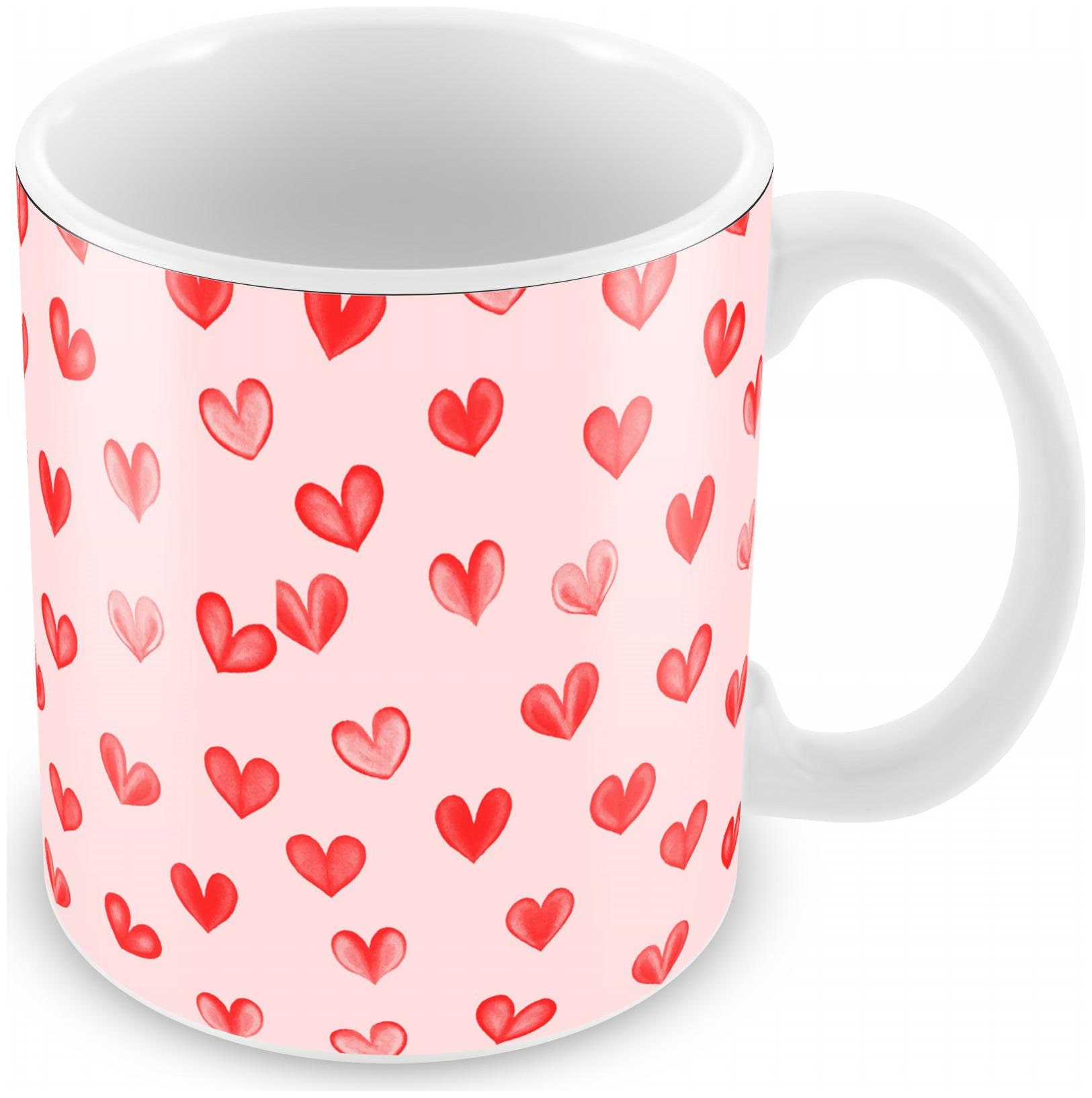 

Yuki Ceramic Coffee Mug Printed with Cute Little Hearts ( 1Piece 325ML White ) (Perfect for Coffee Tea for Office and Home Microwave friendly Dishwasher Safe) (Gifting Mug)