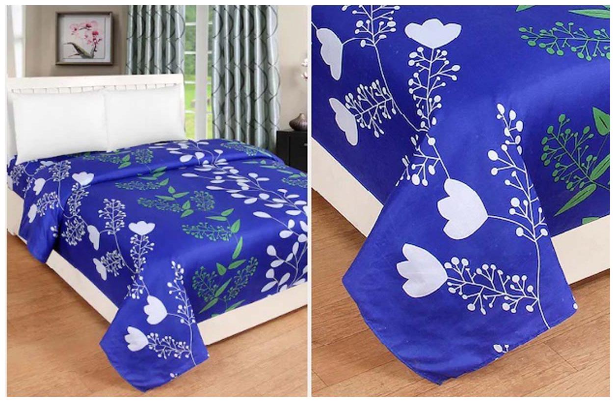 

ZDECOR Microfiber 3D Printed Double Size Bedsheet 104 TC ( 1 Bedsheet With 2 Pillow Covers Multi )