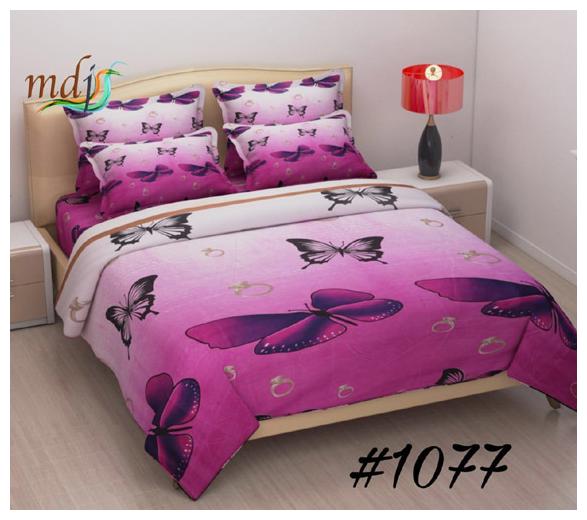 

ZDECOR Microfiber 3D Printed Double Size Bedsheet 120 TC ( 1 Bedsheet With 2 Pillow Covers Multi )