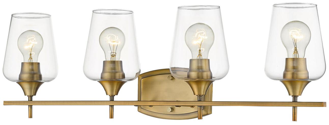 

Z-Lite 473-4V Brass Joliet 4-Light 30 W Bathroom Vanity Light