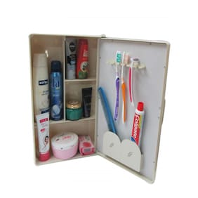 Bathroom Cabinets Mirror And Wall Online At Zahab Mini Single Door Plastic Cabinet Cream