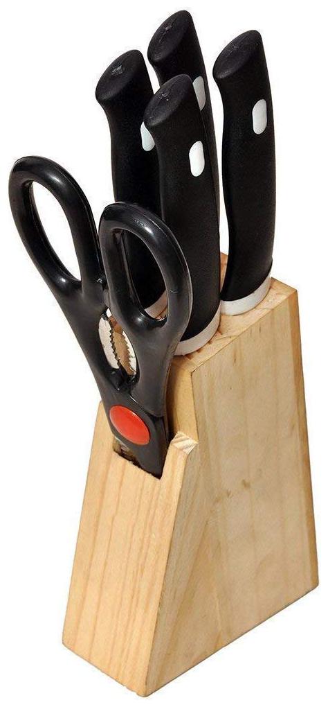 

Zaro International Wooden Stand With Knife Set Scissor