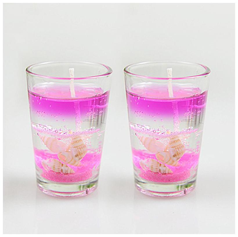 

Zarsa Glass Candles set of 2 pink