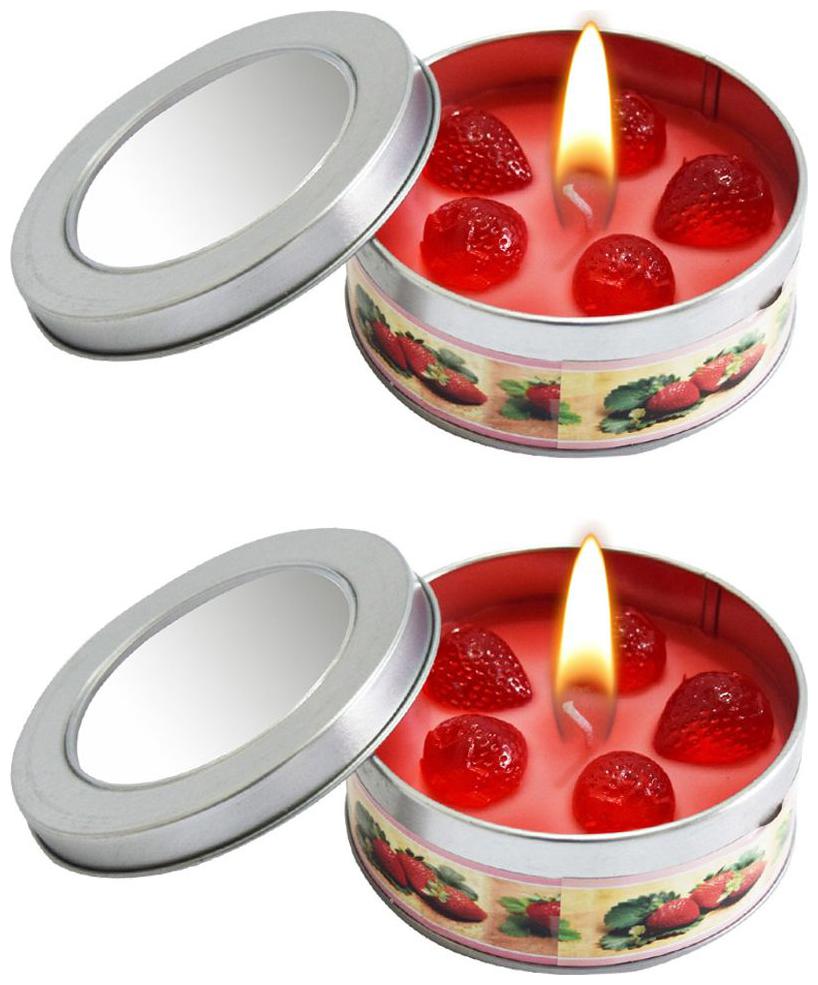 

Zarsa Scented Fruit Romantic Candle Set of 2(STRABERRY)