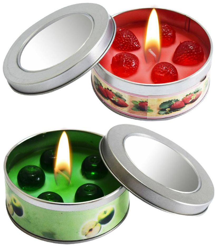 

Zarsa Scented Fruit Romantic Candle Set of 2(GREENAPPLE-STRABERRY)