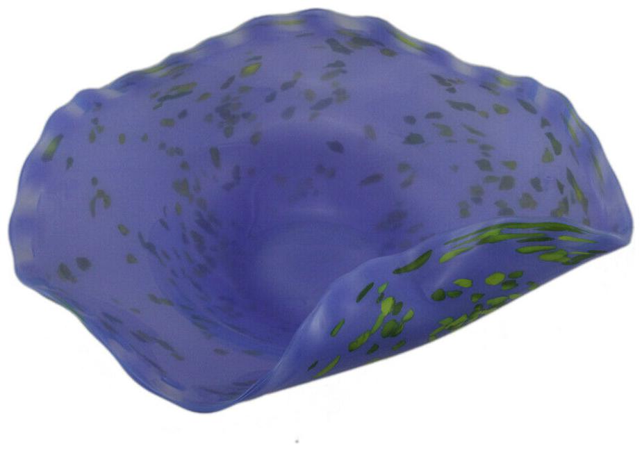 

Zeckos Blue and Green Speckled Wavy Glass Centerpiece Dish