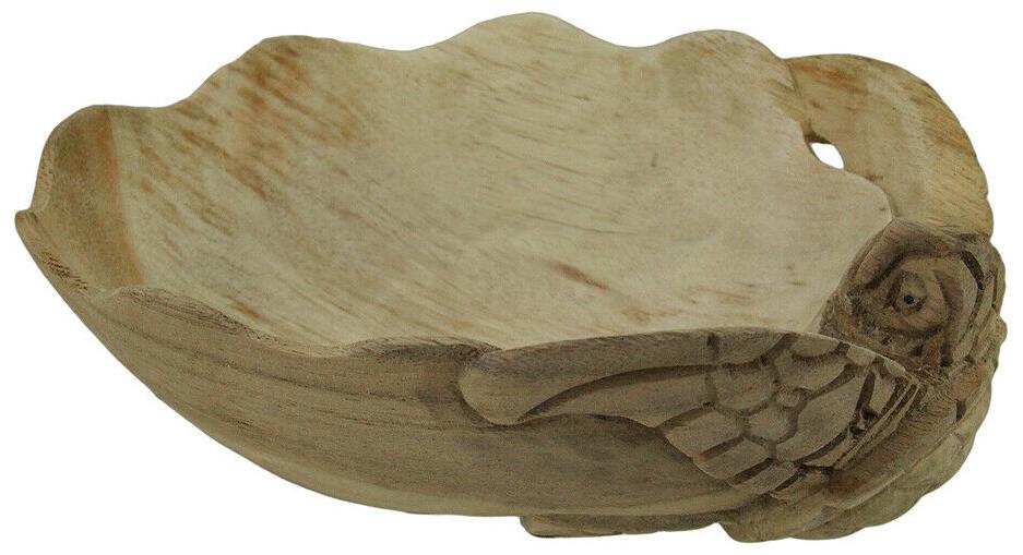 

Zeckos Decorative Wooden Sea Turtle Seashell Bowl