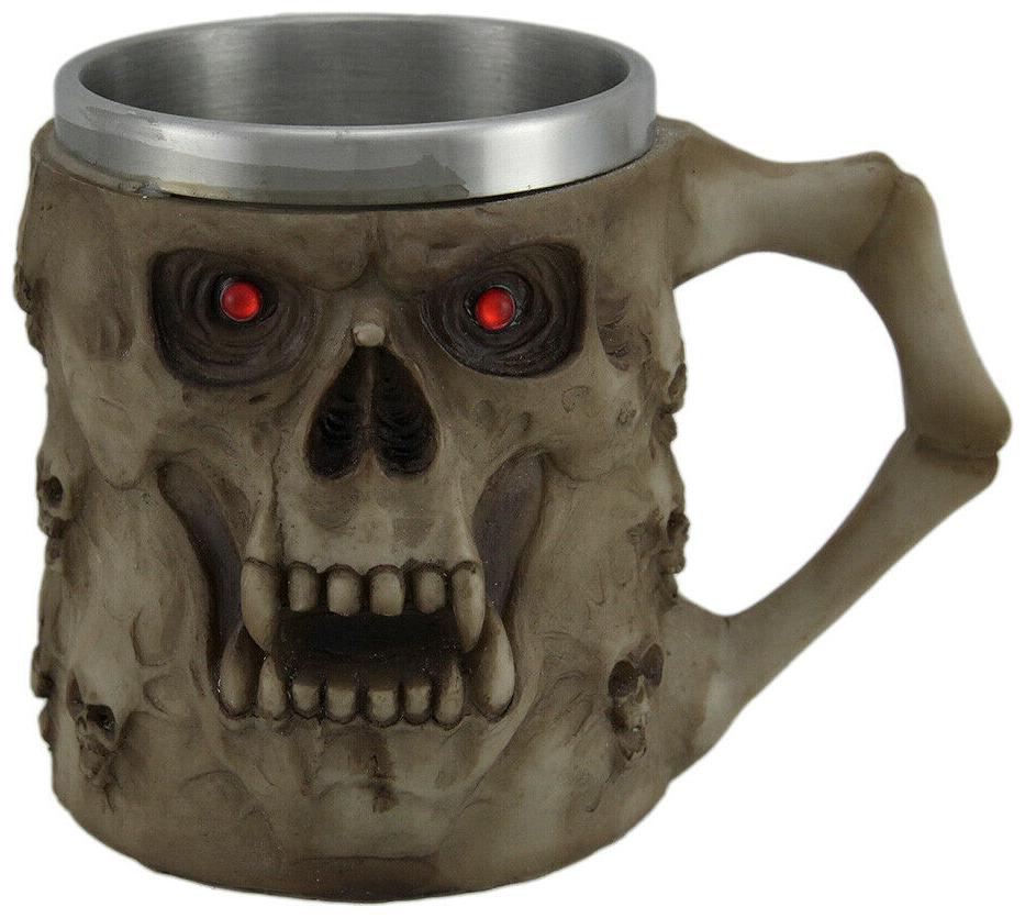 

Zeckos Gothic Evil Skull 12 Ounce Tankard W Stainless Steel Insert