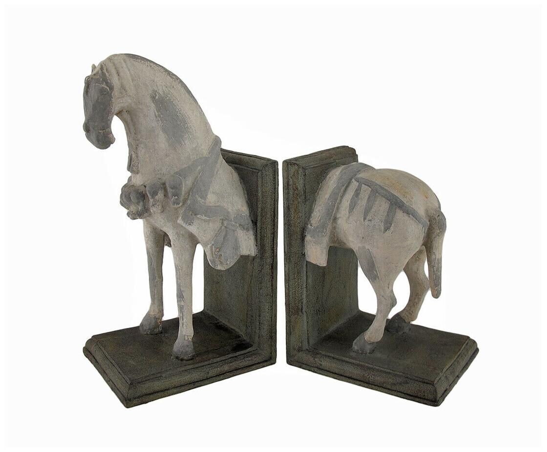 

Zeckos Imperial Horse Head and Tail Bookends Set of 2