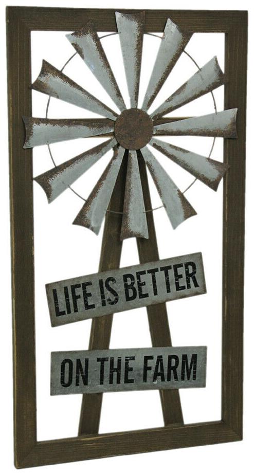 

Zeckos Rustic Farm Life Decorative Windmill Wall Plaque
