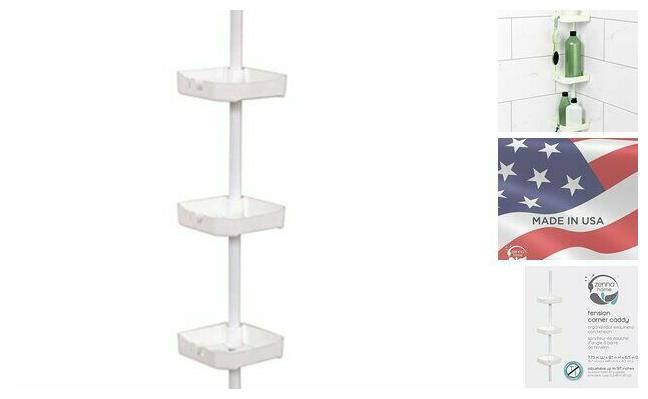 

Zenna Home Tension Corner Shower Pole Caddy White