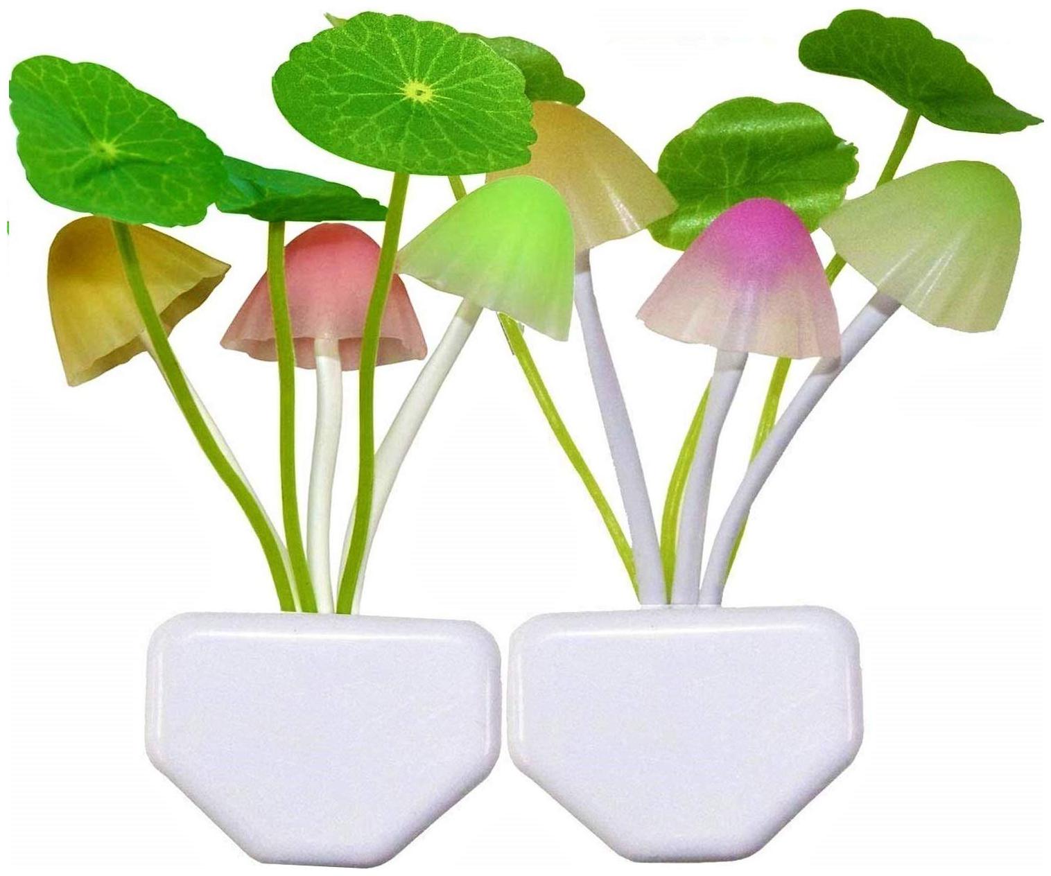 

Zinom Mushroom Shape Magic Night Light Lamp Smart Sensor Auto On-Off (0 2 W) - Set of 2