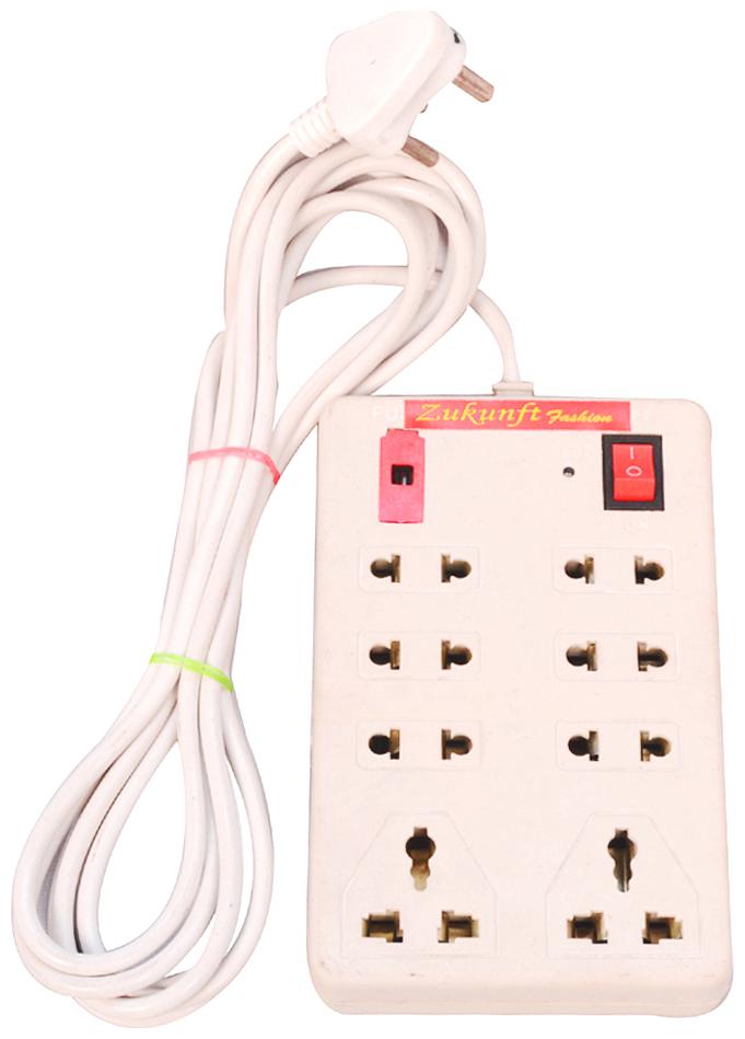 

ZUKUNFT FASHION Multi Pin White Extension Board ( 3 5 m 8 Socket 1 Switches)