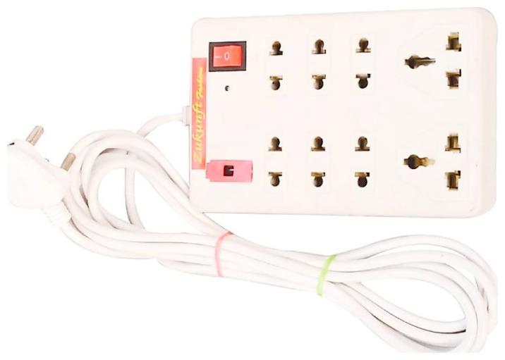 

ZUKUNFT FASHION Multi Pin White Extension Board ( 3 5 m 8 Socket 1 Switches)