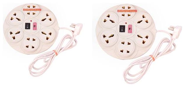 

ZUKUNFT FASHION Multi Pin White Extension Board ( 3 5 m 8 Socket 1 Switches)