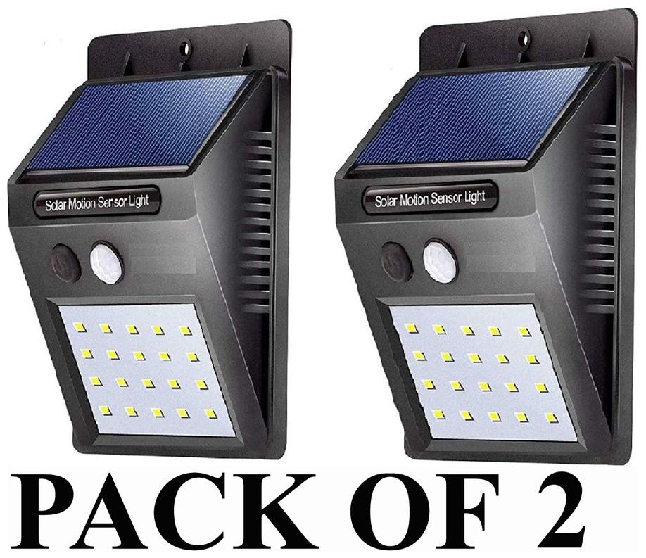 

Zulx Solar Security Light With Motion Sensor Ip 65 Waterproof All Weather Outdoor Light With In Build Solar Panel And Battery Pack Of 2 (Black)