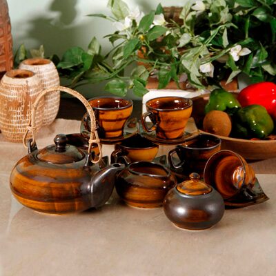 

Unravel India Studio Pottery Stoneware Tea Set