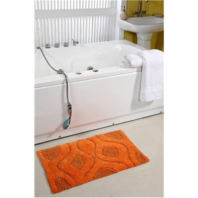 

HOMEFURRY Orange BED FLOWER Cotton Bath Mat