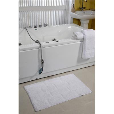 

HOMEFURRY White GLOSSY BRICKS Cotton Bath Mat