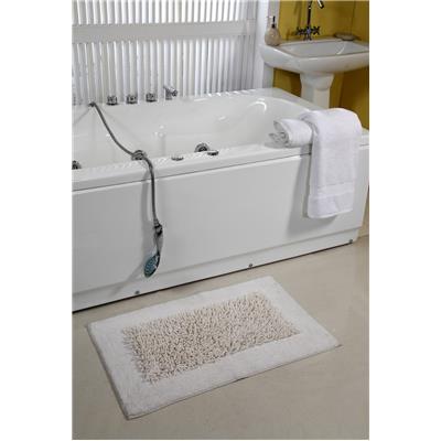 

HOMEFURRY White SCRAMBLED BOX Cotton Bath Mat