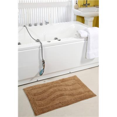 

HOMEFURRY Beige TRIPLE WAVE Cotton Bath Mat