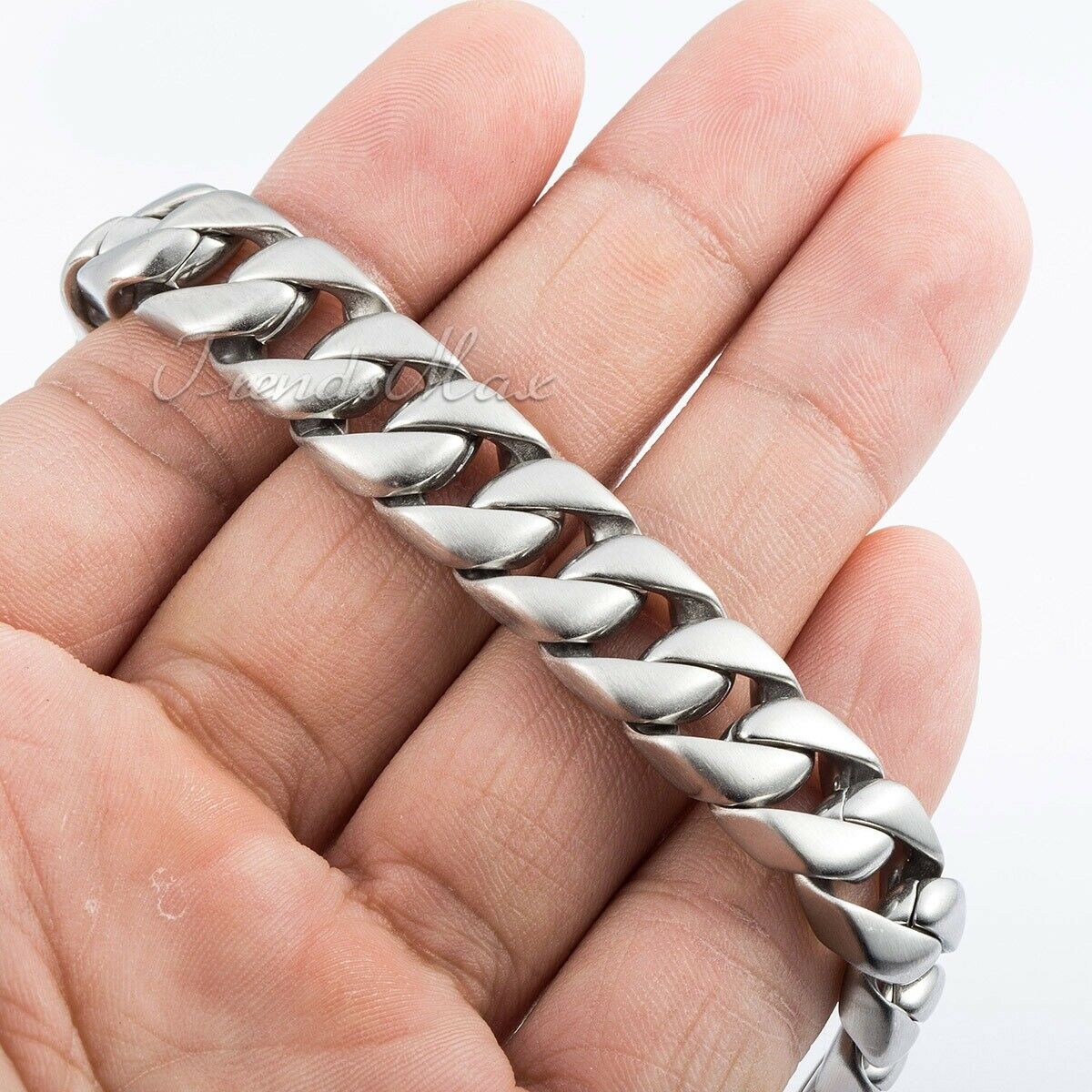 

11mm Round Curb Link Mens Chain Silver Tone 316L Stainless Steel Bracelet 8-11