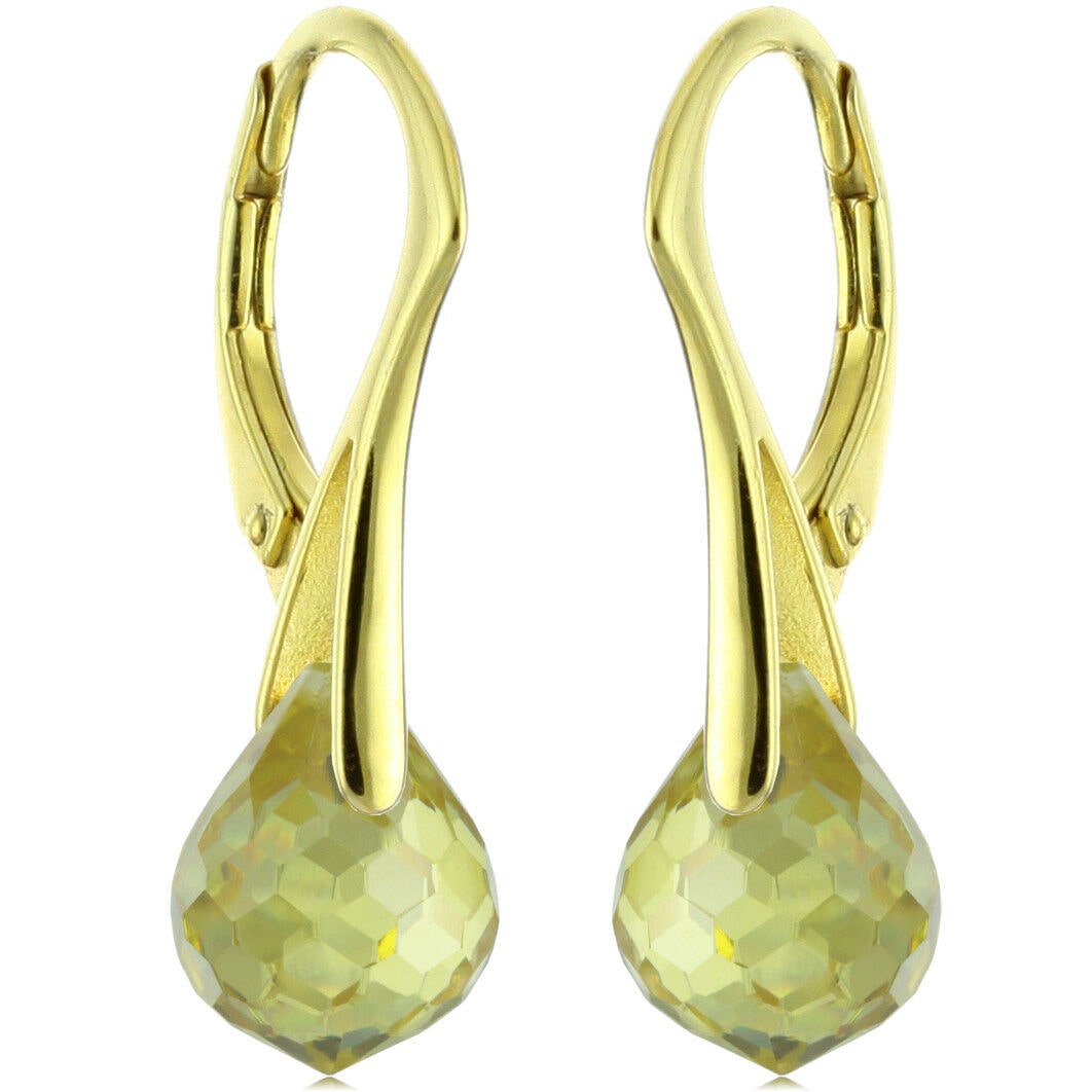 

14k Gold Over 925 Sterling Silver Natural Briolette Fat Onion Citrine Earrings