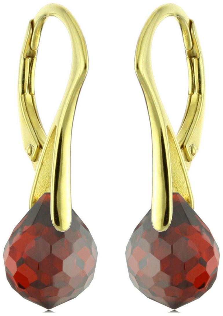 

14k Gold Over 925 Sterling Silver Natural Briolette Fat Onion Garnet Earrings