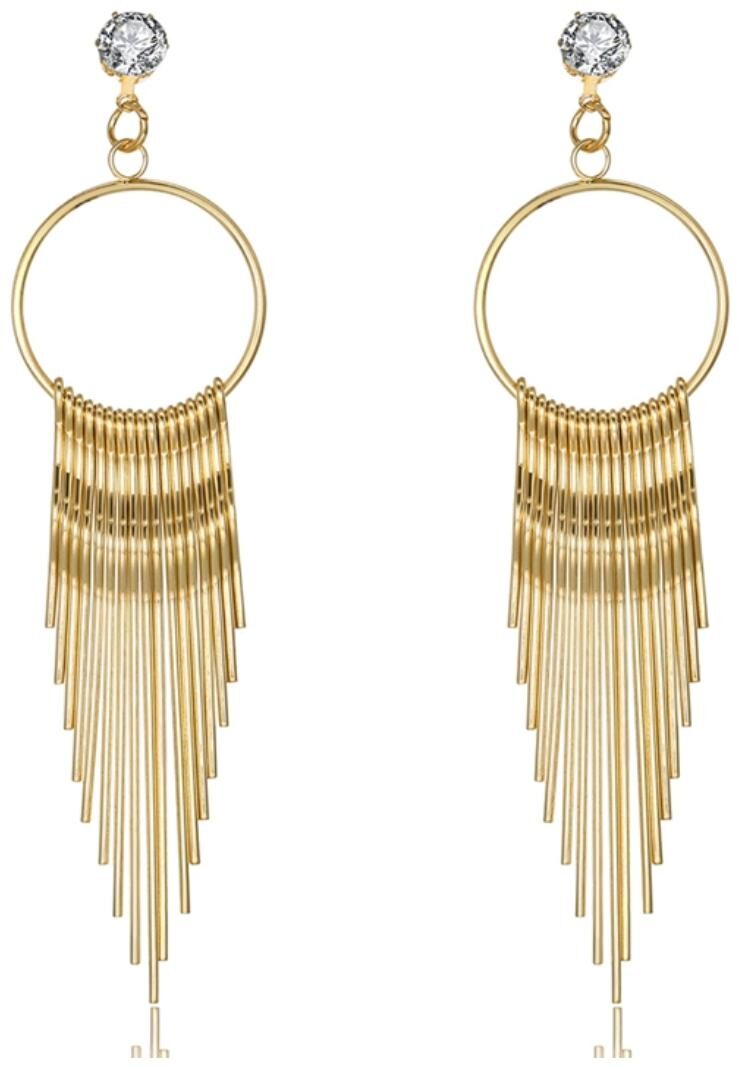 

18K gold fashion trend has been sold to the European and European style fringe earrings (J159)