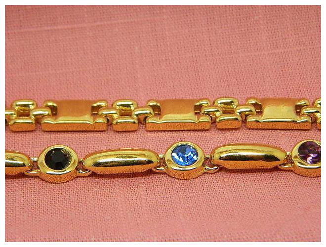 

(2) Napier designer bracelets New w tags Gold-Tone 7 25 Costume Jewelry Gift