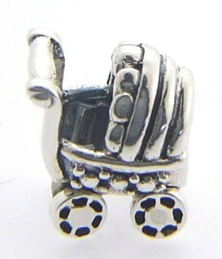 

2010-3083 CHAMILIA STERLING SILVER BABY BUGGY STROLLER CHARM NEW