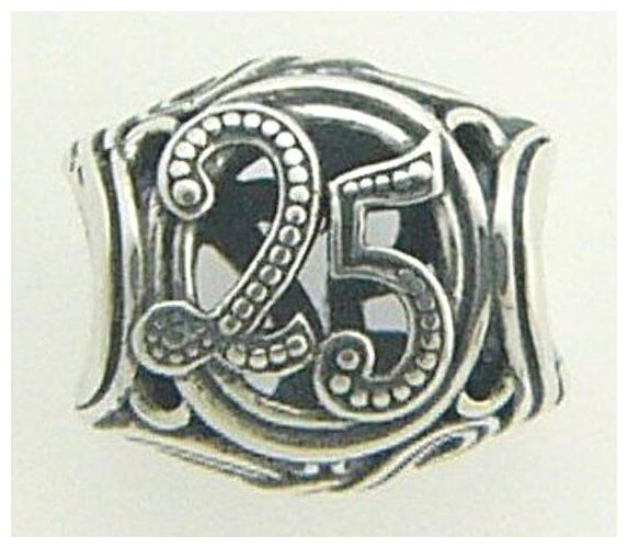 

2010-3322 CHAMILIA STERLING SILVER 25 MILESTONE BEAD NEW