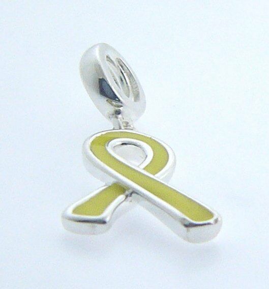 

2020-0850 CHAMILIA STERLING SILVER MILITARY YELLOW RIBBON BEAD NEW IN POUCH