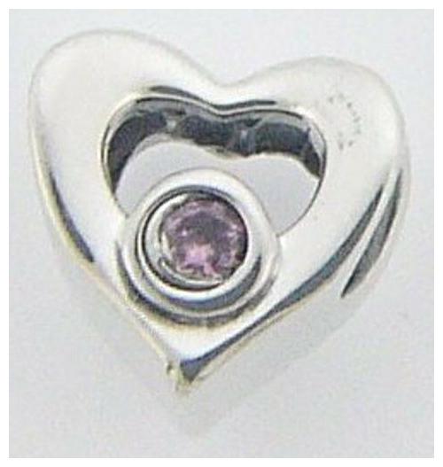 

2025-0676 CHAMILIA STERLING SILVER HEART BEAD PINK CZ CHARM NEW POUCH