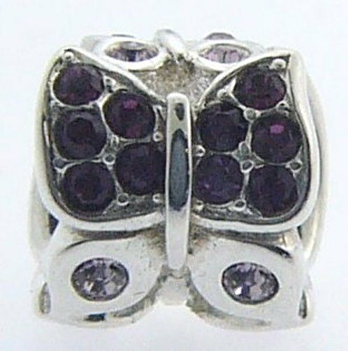 

2025-0983 CHAMILIA STERLING SILVER CZ FLUTTER BUTTERFLY BEAD NEW RETIRED RARE