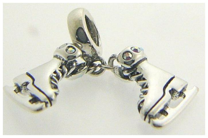 

2025-1217 CHAMILIA STERLING SILVER SKATES CRYSTAL AURORA BEAD NEW IN POUCH