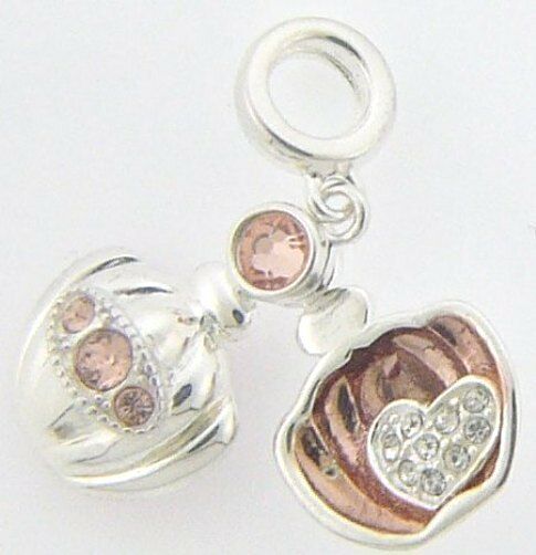 

2025-1325 CHAMILIA STER SIL ROSE GOLD PLATED LOVE POTION LOCKET CZ CHARM NEW