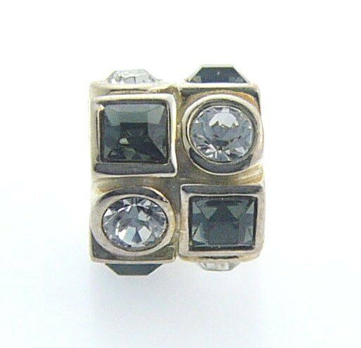 

2083-0403 CHAMILIA STER SILVER CIRCLE SQUARE BLACK WHITE BEAD NEW RETIRED RARE