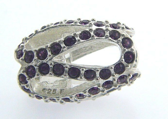 

2083-0409 CHAMILIA STERLING SILVER PURPLE GLISTENING MEANDER BEAD NEW RETIRED