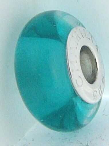 

2110-1156 CHAMILIA STER SILVER BLUE ZIRCON ROYALS MURANO GLASS BEAD NEW RETIRED