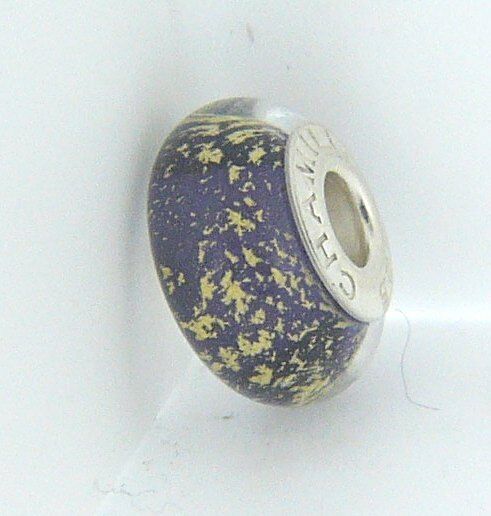 

2110-1244 CHAMILIA STERLING SILVER GILDED AGE PURPLE HEATHER MURANO GLASS BEAD