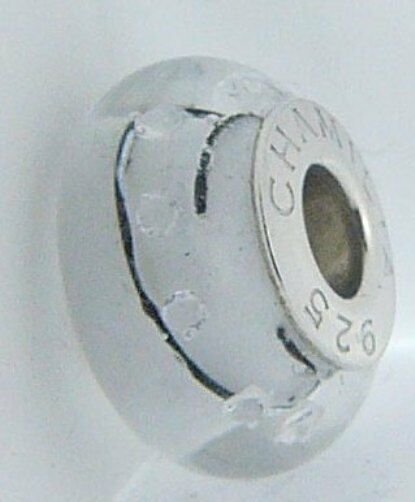 

2116-0075 CHAMILIA STER SILVER WHITE CITY LIGHTS GLASS BEAD NEW RETIRED