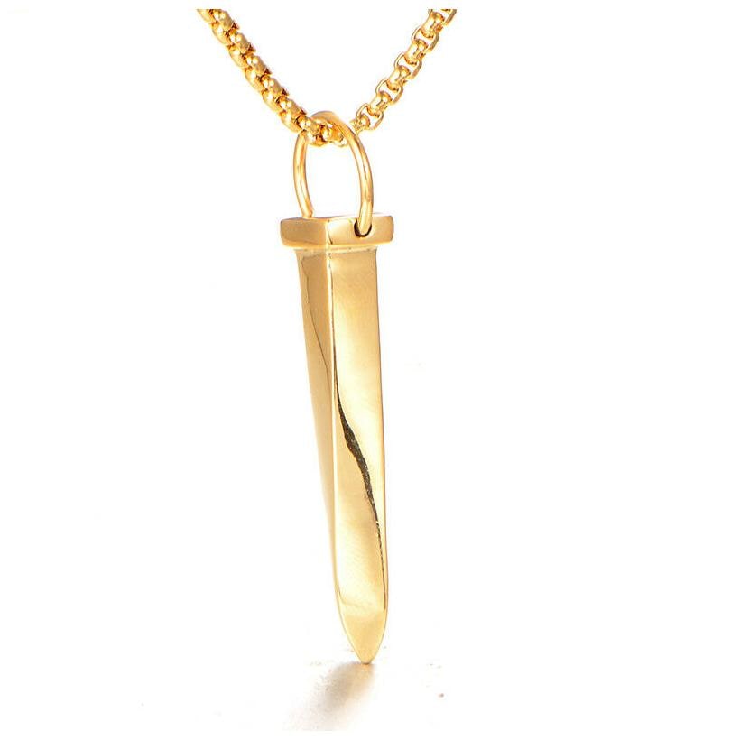 

24 Men s Stainless Steel Jewelry Nail Gold Cross Jewelry Pendant Necklace